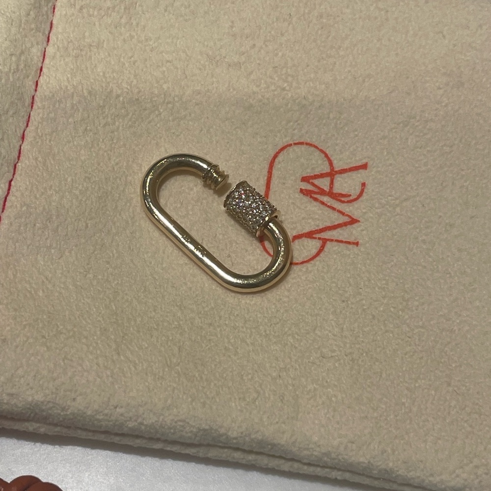 Marla Aaron Medium Yellow Gold and Diamond Lock